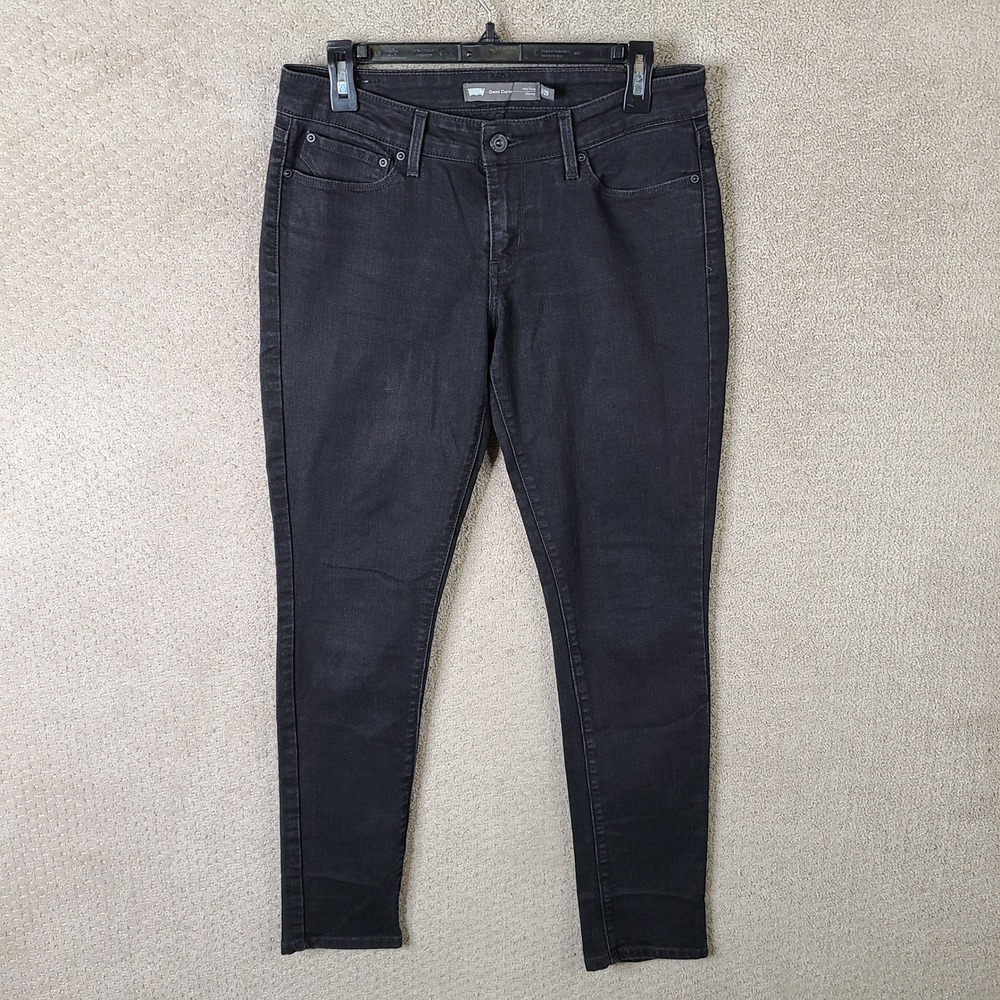 Levis Jeans Womens‎ 8 Black Demi Curve Mid Rise Skinny Denim Stretch